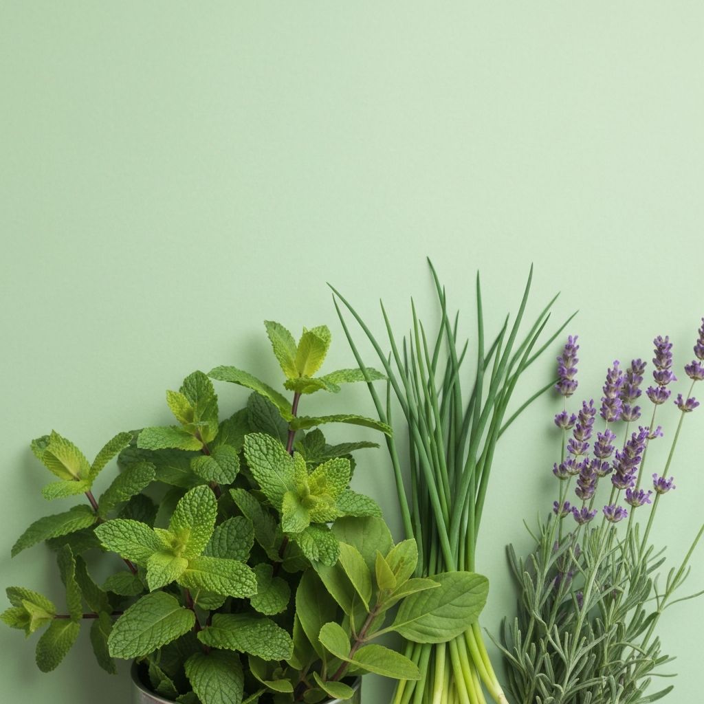 Fresh herbs and plants